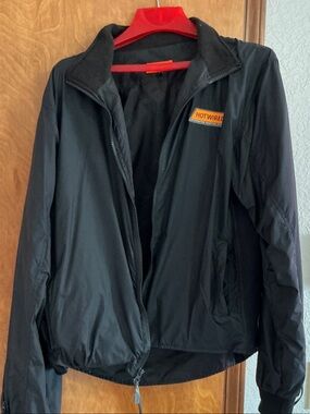 Black Performance Jacket - Lightweight heating system, biker jacket with gloves.